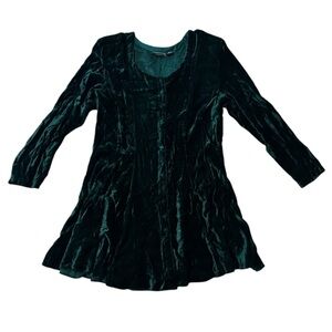 Vintage Starina Green Velvet Mini Dress